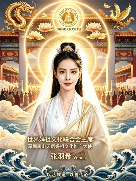 爱国港星、中国国际新闻杂志社副社长张羽希Venus荣膺世界妈祖文化联合会主席、持续赋能中华传统文化出海